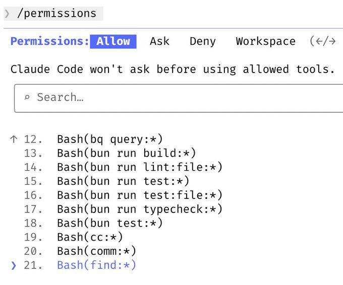 Permissions allow list