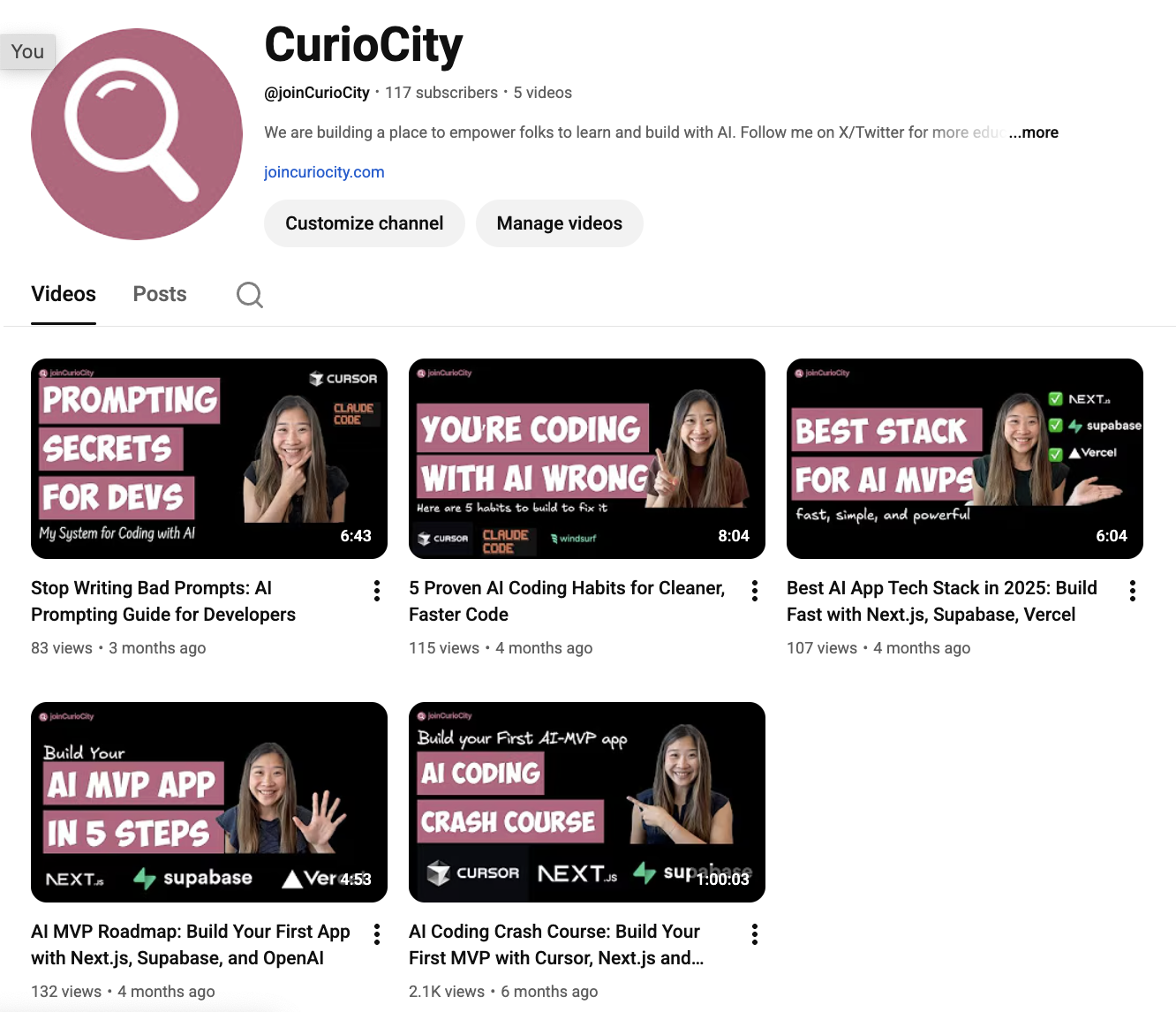 YouTube Channel preview